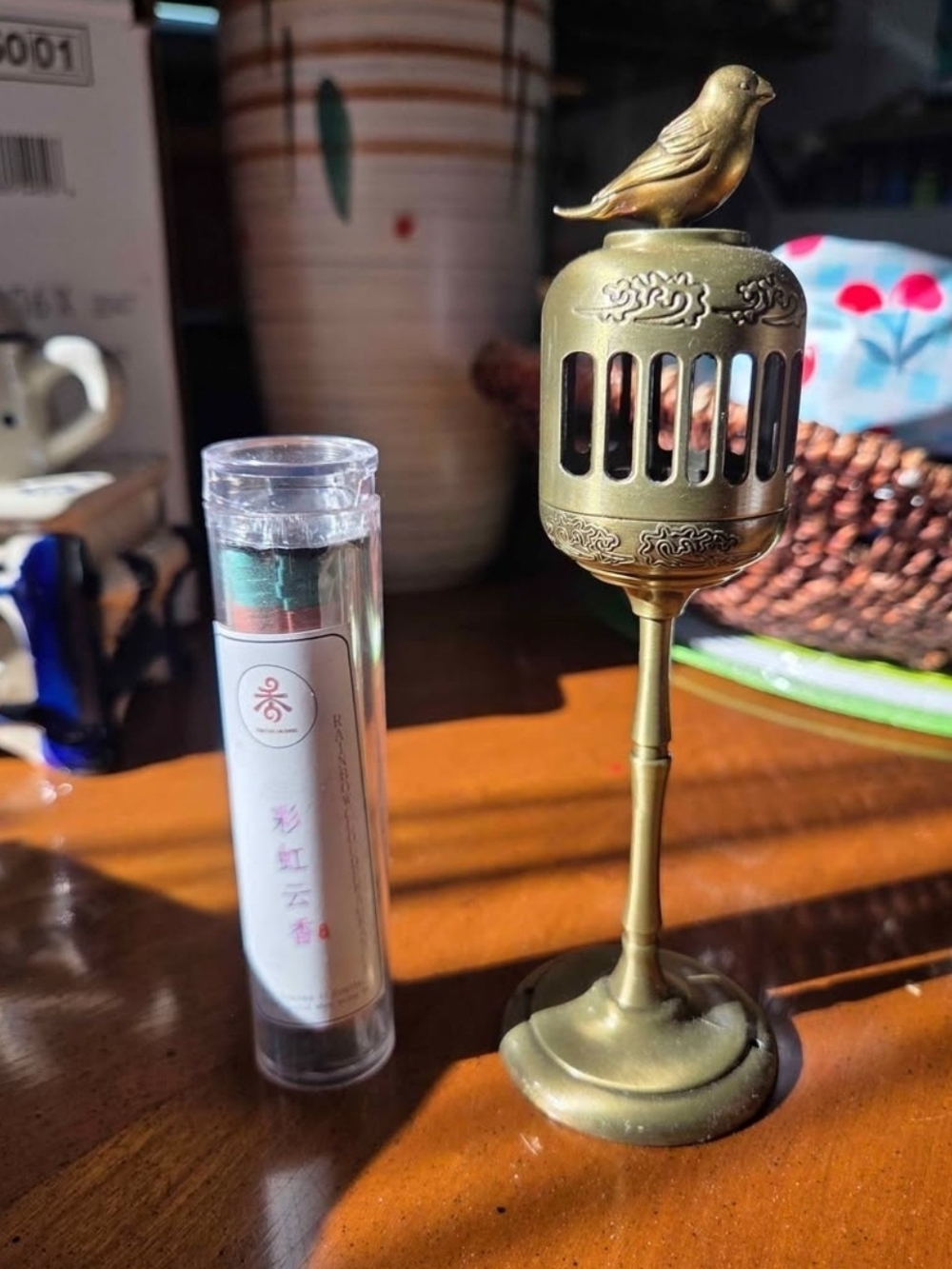 Antique Brass Bird Incense Burner